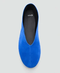 Mango Women's Suede Leather Ballet Flats