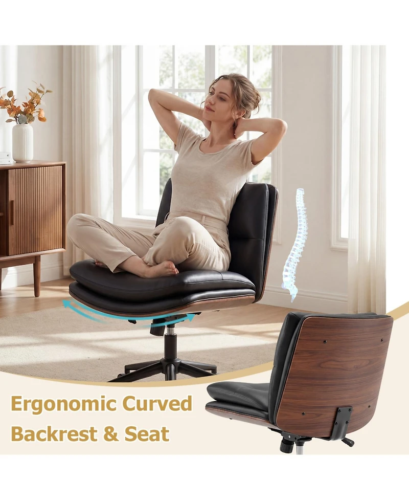 Slickblue Modern Armless Desk Chair with Comfortable Cushioned Seat