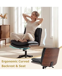 Slickblue Modern Armless Desk Chair with Comfortable Cushioned Seat
