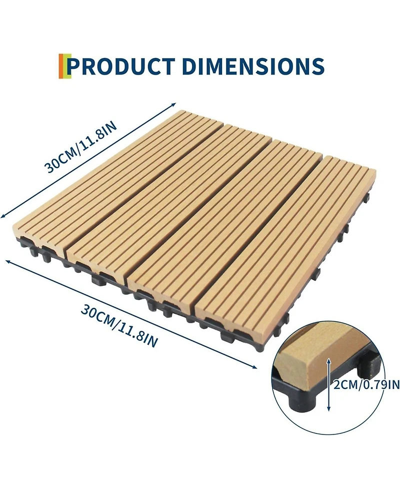 gaomon Interlocking Patio Flooring Tiles for Patio, Balcony, Porch, Poolside