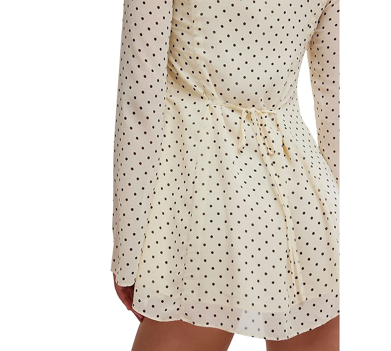 Free People Women's Jolie Boat Neck Printed Mini Dress