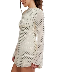 Free People Women's Jolie Boat Neck Printed Mini Dress