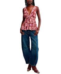 Free People Women's Rome Printed V-Neck Tank Top