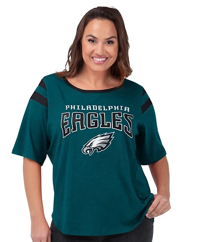 G-iii 4Her by Carl Banks Women's Green Philadelphia Eagles Plus Linebacker T-Shirt