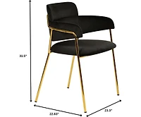 LeisureMod Axis Dining Chair, Velvet Upholstery with Stainless Steel Legs, Accent Side Chair for Modern Home, Kitchen and