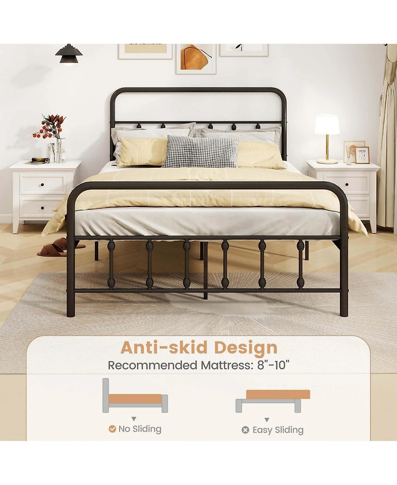 Costway Bed Frame with Headboard Under Bed Storage No Box Spring Needed