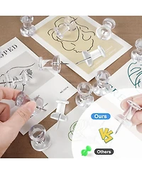 Danrong Giant Clear Jumbo Push Pins, Thumb Tacks for Bulletin Cork Board, Office School Supplies
