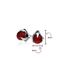 Bling Jewelry Gothic Punk Biker Dragon Claw Stud Earrings Ball Orb Stainless Steel