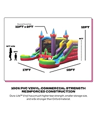 Pop Jump Rainbow Castle Bounce House and Double slide Combo