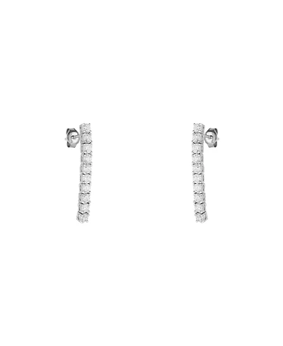Spero London Sterling Silver Long Tennis Earring Pair