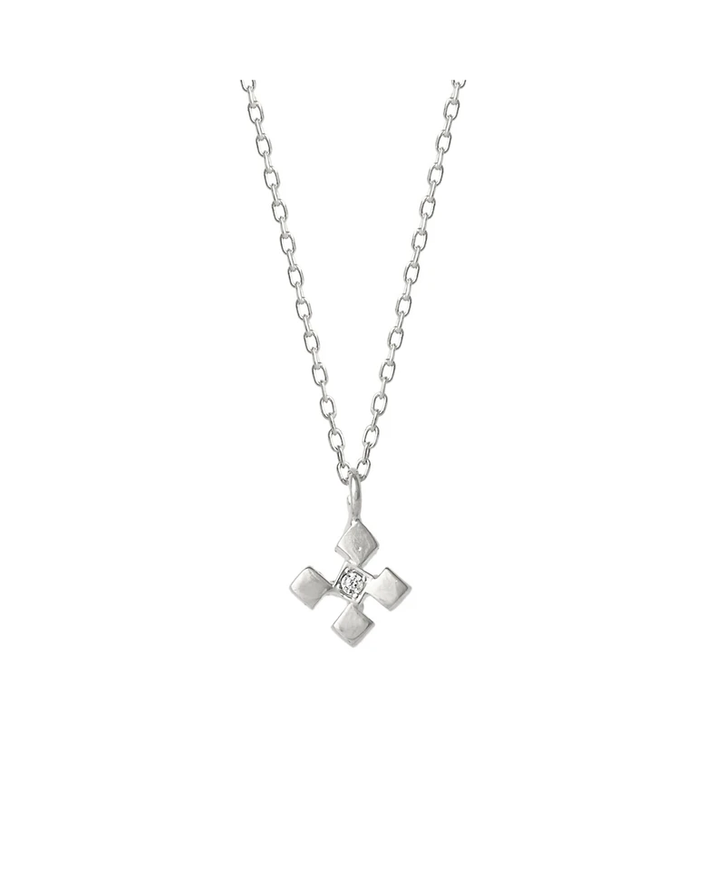 Spero London Four Cube Blocks Natural Textured Sterling Silver Authentic Pendant Necklace