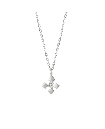 Spero London Four Cube Blocks Natural Textured Sterling Silver Authentic Pendant Necklace