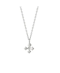 Spero London Four Cube Blocks Natural Textured Sterling Silver Authentic Pendant Necklace