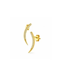 Spero London Sterling Silver Fishbone Earrings