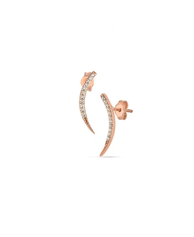 Spero London Sterling Silver Fishbone Earrings