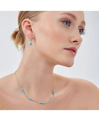 Spero London Turquoise Beaded Sterling Silver Chain Necklace in Gold