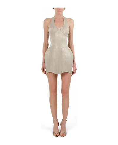 Nocturne Women's Snake-Print Boned Mini Corset Dress