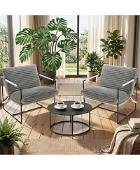 homfan Set of 2 Sling Accent Chairs, Chairs with Metal Frame, Removable Cushions for Reading Living Room or Bedroom, Easy Assembly