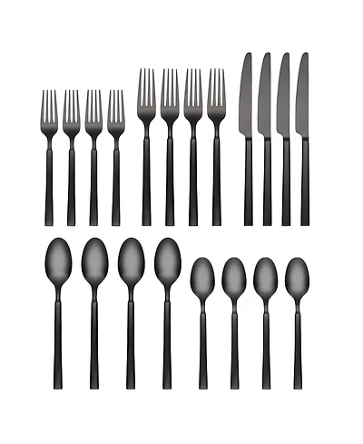 Cambridge Silversmiths Gailann Black Satin 20-Piece Flatware Set