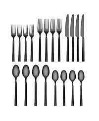 Cambridge Silversmiths Gailann Black Satin 20-Piece Flatware Set