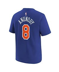 Nike Big Boys and Girls Og Anunoby Blue New York Knicks Icon Name & Number T-Shirt
