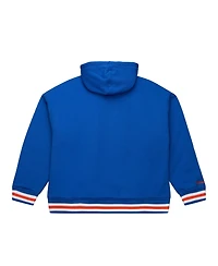 Mitchell Ness Men's Blue New York Knicks Throw It Back Quilted Fleece Quarter-Zip Hoodie