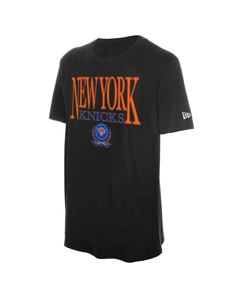 New Era Men's Black York Knicks Wordmark T-Shirt
