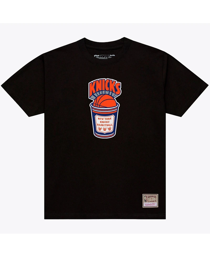 Mitchell Ness Men's Black New York Knicks Coffee Cup T-Shirt