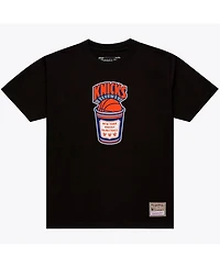 Mitchell Ness Men's Black New York Knicks Coffee Cup T-Shirt