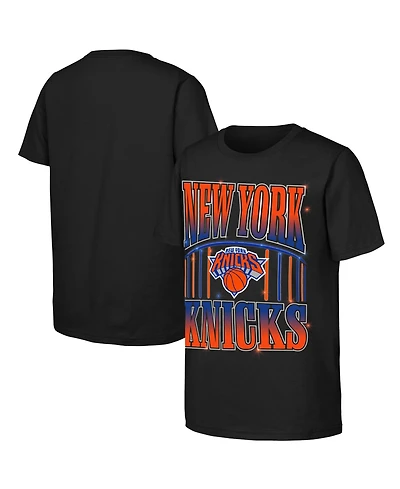 Outerstuff Big Boys and Girls Black New York Knicks Primetime T-Shirt