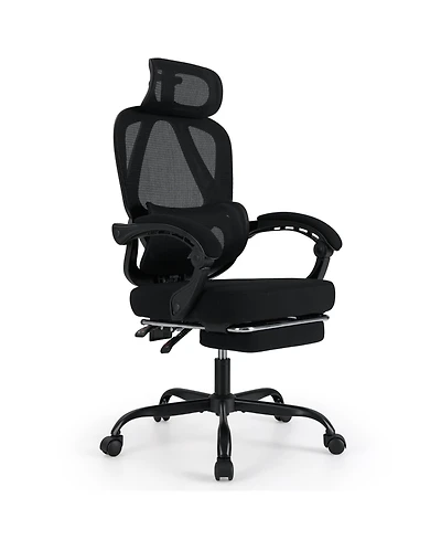 Slickblue High Back Mesh Office Chair with Retractable Footrest Support