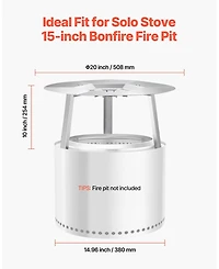 Cozito Fire Pit Heat Deflector, 20 inches Round Stainless Steel Heat Diffuser Burner Cover