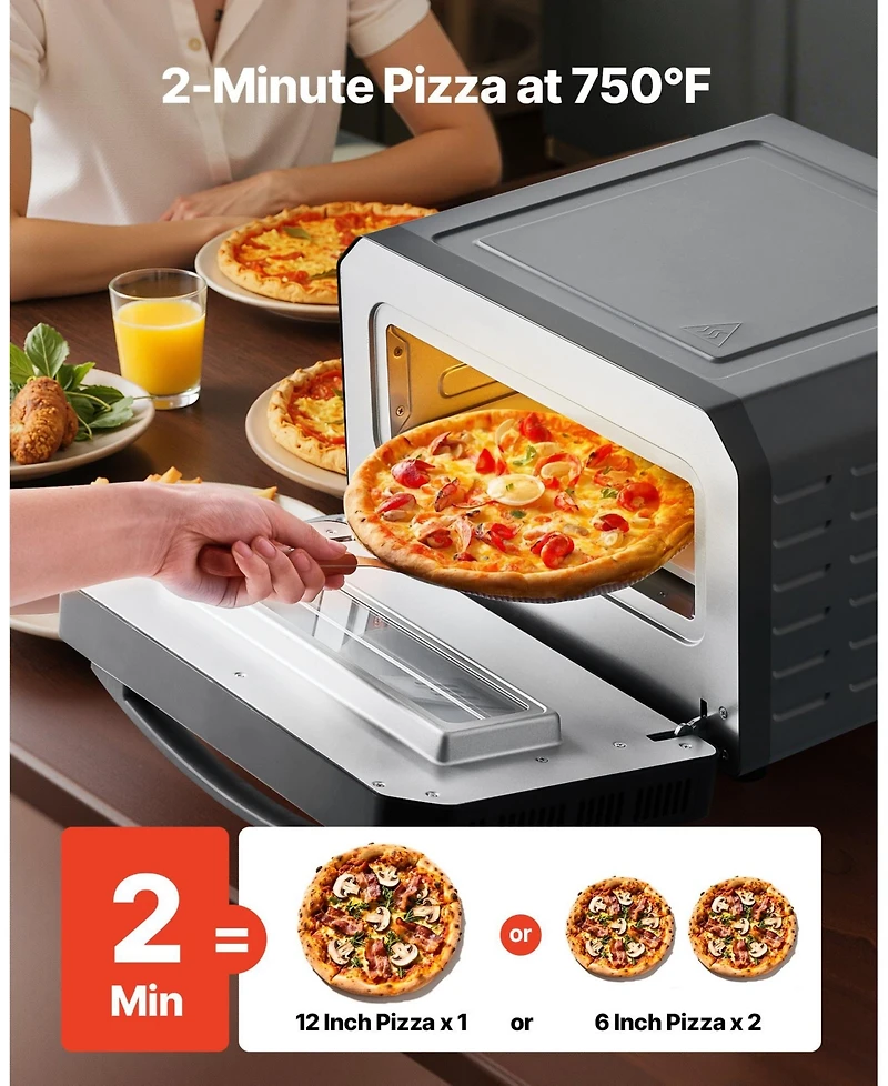 Cozito Electric Pizza Oven, 12 inches Countertop Pizza Cooker with 5 Presets