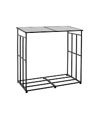 Cozito Firewood Rack with Sloped Roof, 4 feet Outdoor Log Storage Holder
