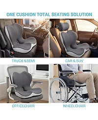 gaomon Memory Foam Seat Cushion, Lumbar-Hip Integrated Pad, Pain Relief and Posture Support, Breathable, Washable, Non-Slip, for Office Chair, Car