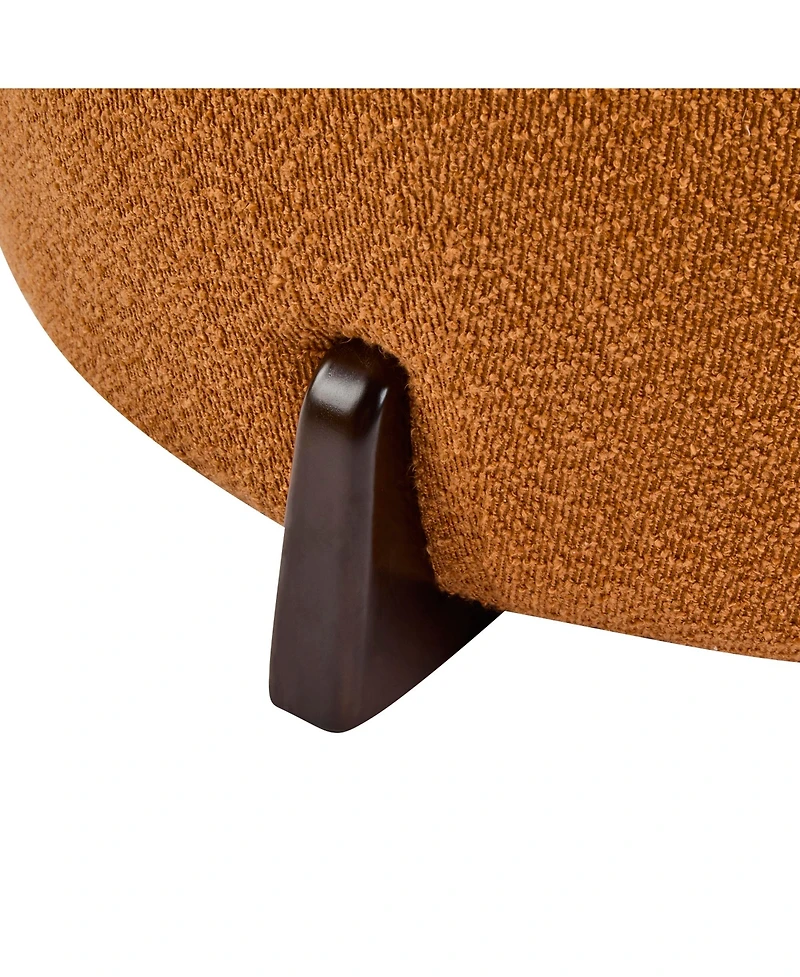 Rainsken Modern Boucle Upholstered Ottoman, Multi-Functional Sofa Footrest with Splayed Rubber Wood Legs for Living Room, Bedroom, Entryway