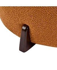 Rainsken Modern Boucle Upholstered Ottoman, Multi-Functional Sofa Footrest with Splayed Rubber Wood Legs for Living Room, Bedroom, Entryway