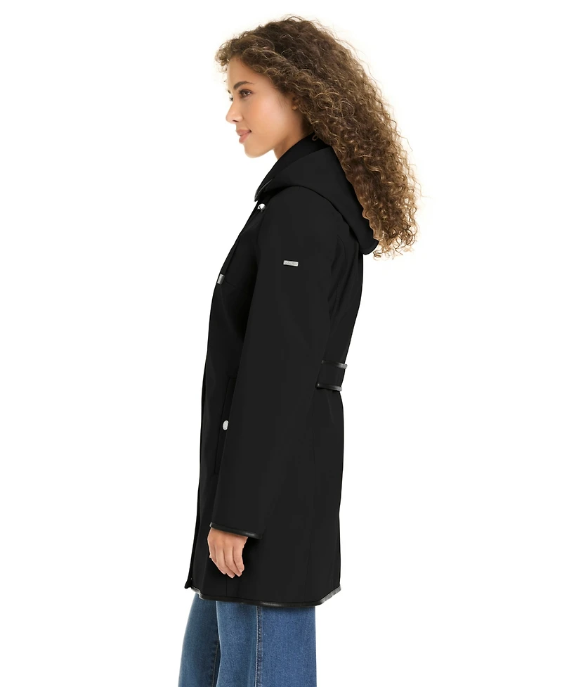 Jones New York Women's Zip-Up Buttoned Softshell Coat