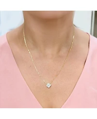 The Lovery Cz Single Clover Necklace 14K Gold-Plated Sterling Silver