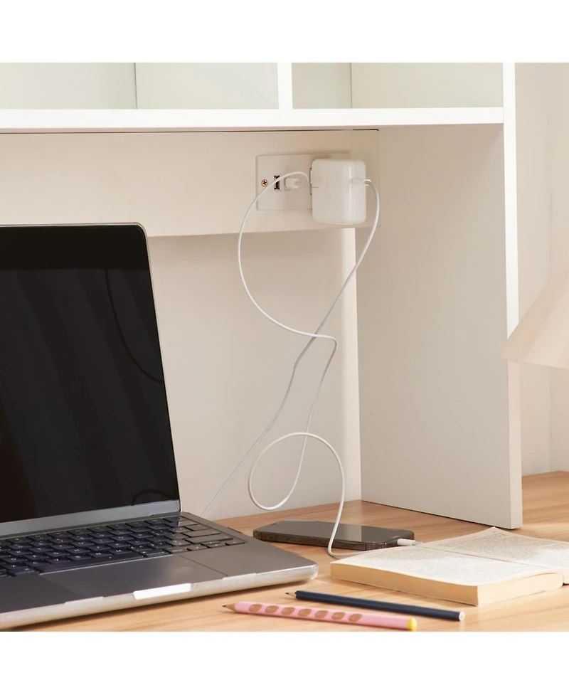 DormCo The College Cube Dorm Desk Bookshelf with Outlet