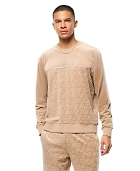 Sergio Tacchini Men's Bandiera Debossed Velour Crewneck