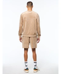 Sergio Tacchini Men's Bandiera Debossed Velour Crewneck