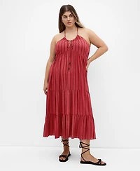 City Chic Plus Size Women's Caribbean Halter Stripe Midi Dress