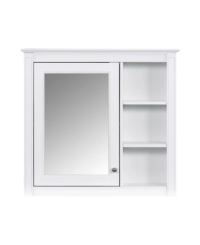 Midola 30" x 28" Medicine Cabinet, Wall Mounted Bathroom Storage Cabinet, Modern Bathroom Wall Cabinet with Mirror, Mirror Cabinet with 3 Open Shelves