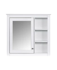 Midola 30" x 28" Medicine Cabinet, Wall Mounted Bathroom Storage Cabinet, Modern Bathroom Wall Cabinet with Mirror, Mirror Cabinet with 3 Open Shelves