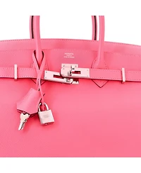 Pre-Owned HERMES Birkin 30 Handbag Pink Epsom with Palladium Hardware