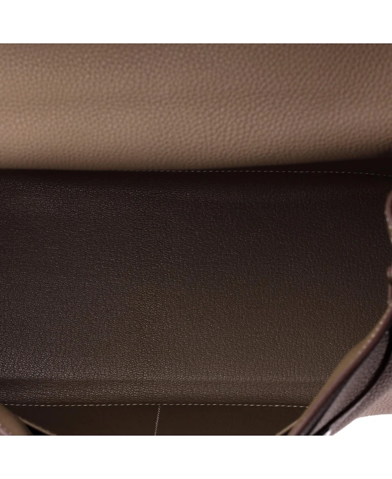 Pre-Owned Hermes Kelly 32 Handbag Grey Togo with Palladium Hardware