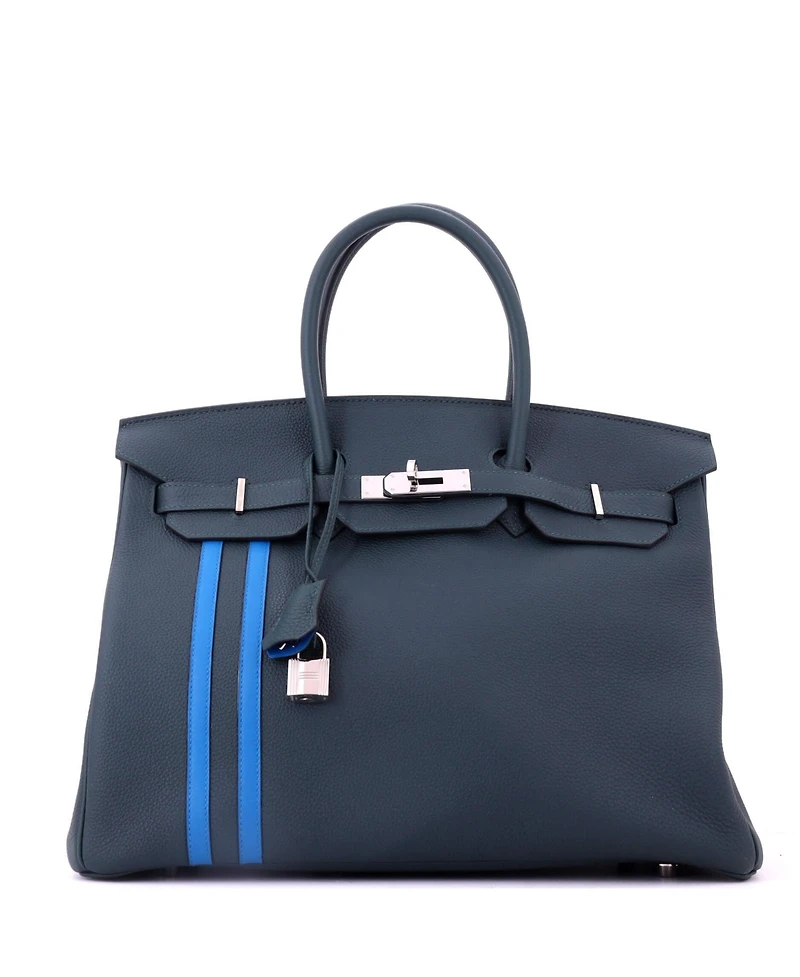 Pre-Owned HERMES Officier 35 Handbag Limited Edition Togo with Swift
