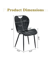 Rainsken Modern Dining Chairs Set of 4, Pu Chairs, with Integrated Handle, Metal Frame, for Multiple Scenarios