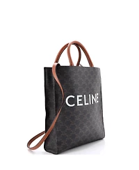 Pre-Owned Celine Small Vertical Cabas Tote Triomphe Coated Canvas